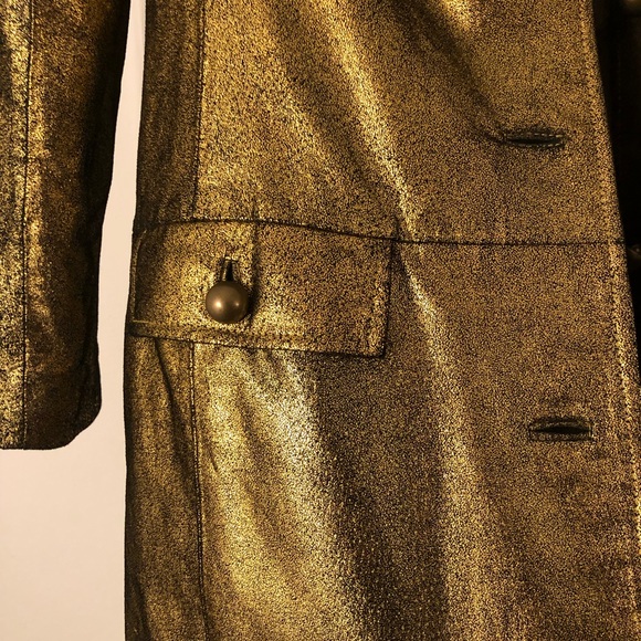 Vintage Jackets & Blazers - Vintage gold leather coat